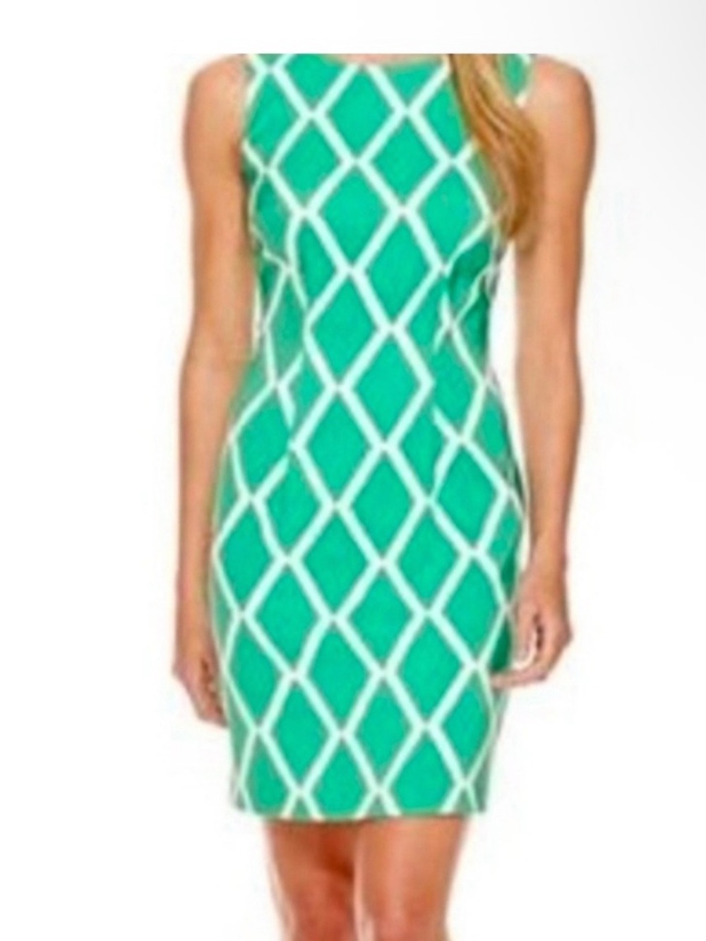 ALYX Green White Geometric print sleeveless Sheath Dress 4